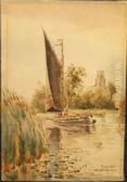 Inscribed Ranworth Oil Painting by William Leslie Rackham