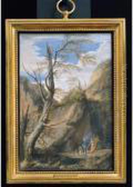 Paesaggio Roccioso Con Scena Di Stregoneria Oil Painting by Abraham Rademaker