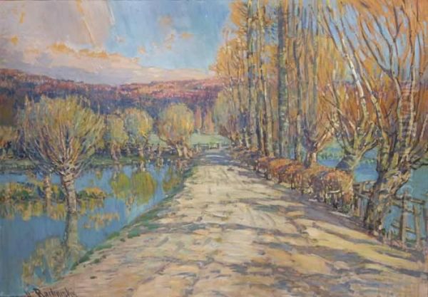 Path Across The Dam Oil Painting by Vaclav Radimsky