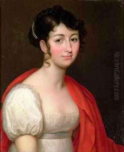 Portrait of Madame Camille Teisseire Oil Painting by Jean Baptiste Francois Desoria