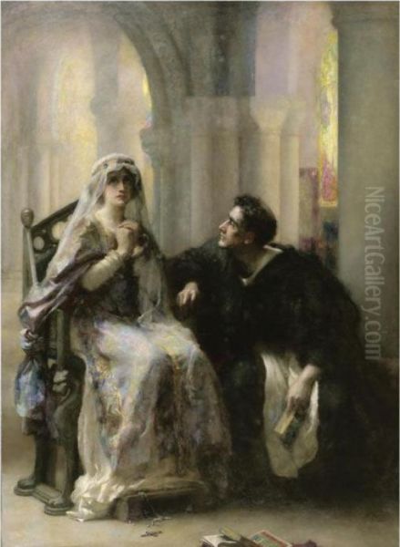 Ellen Terry And Henry Irving As Abelard And Heloise, Lostfaith Oil Painting by Henrietta Rae