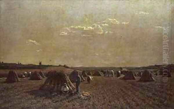 Harvest Scene Oil Painting by Adrien Louis Demont