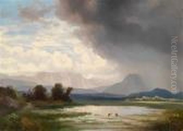 Karawankenlandschaft Oil Painting by Ignaz Raffalt