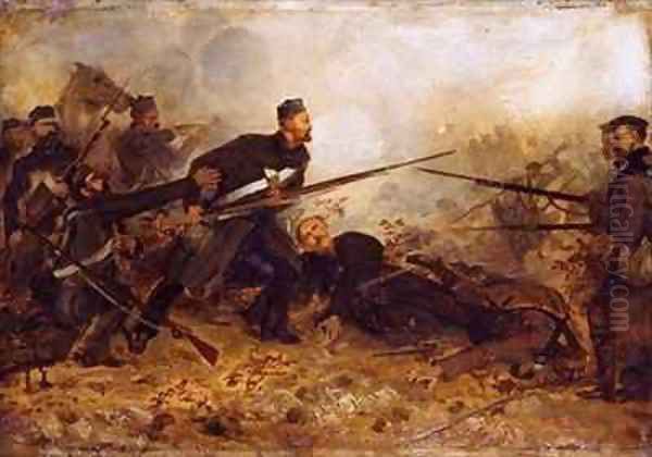 Private John McDermond 1832-68 at the battle of Inkerman on 5th November 1854 Oil Painting by Chevalier Louis-William Desanges