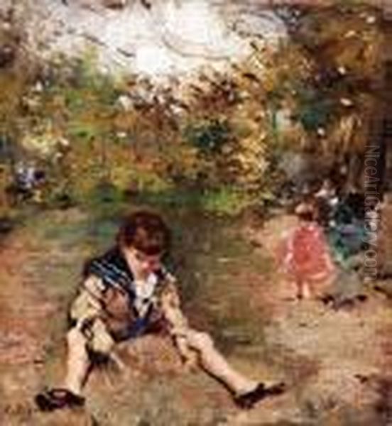 Giochi Nel Parco Oil Painting by Raffaele Ragione