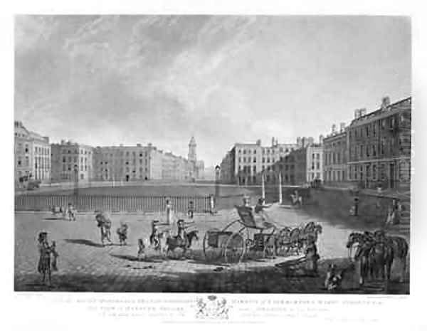 Hanover Square from a set of four views of London squares Oil Painting by Edward Dayes