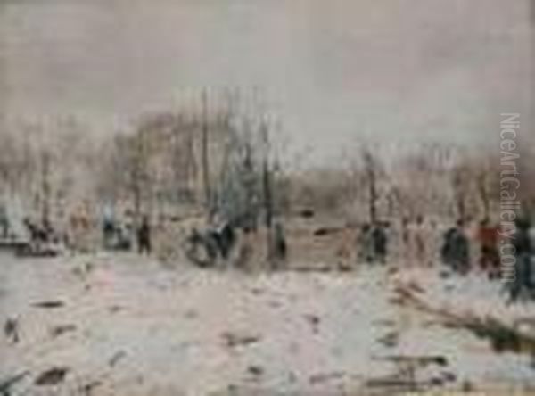 Nevicata Oil Painting by Raffaele Ragione