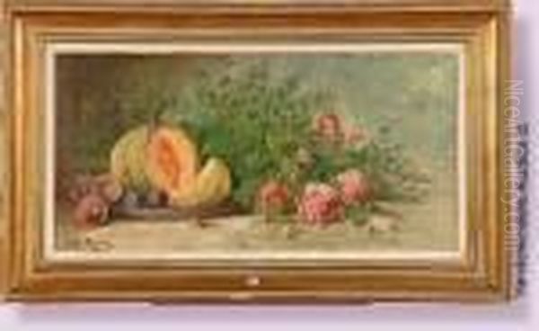 Nature Morte Aux Fruits Et Aux Fleurs by Jules Felix Ragot