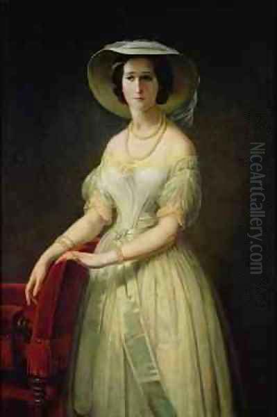 Empress Eugenie 1826-1920 Oil Painting by Claude-Marie Dubufe