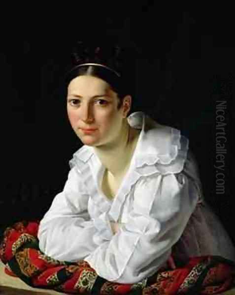 Madama Claude Marie Dubufe 1793-1837 Oil Painting by Claude-Marie Dubufe