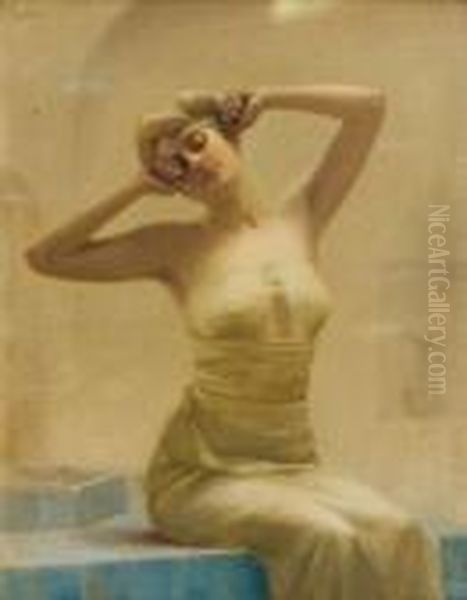 Orientale Au Bain Turc Oil Painting by Theodore Jacques Ralli