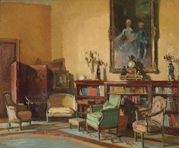 House Interior Oil Painting by Theodore Jacques Ralli