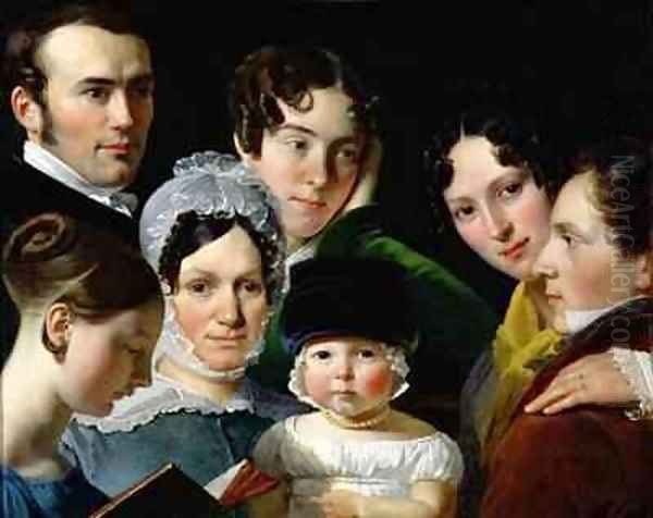 The Dubufe Family in 1820 Oil Painting by Claude-Marie Dubufe