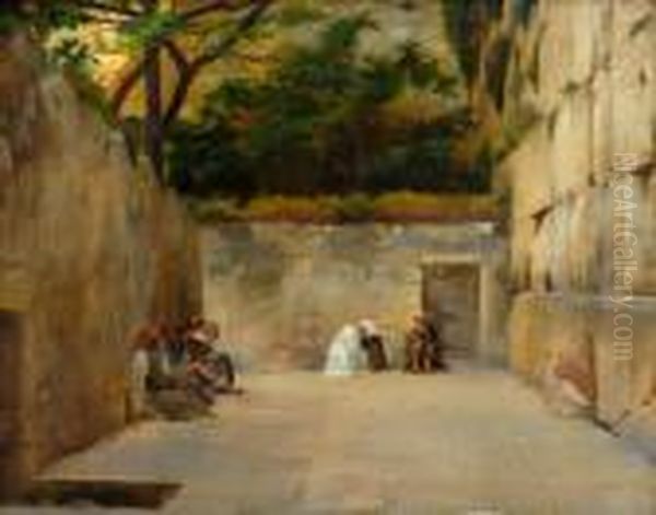 The Wailing Wall, Jerusalem Oil Painting by Theodore Jacques Ralli