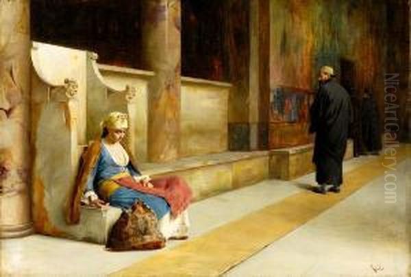 Resting In A Greek Monastery Oil Painting by Theodore Jacques Ralli