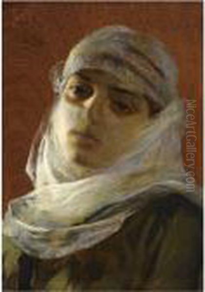 Hanoum (young Girl, Constantinople) Oil Painting by Theodore Jacques Ralli