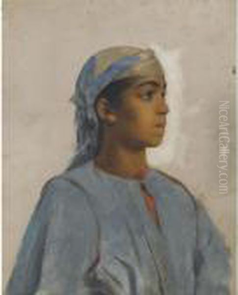 Young Bedouin Girl Oil Painting by Theodore Jacques Ralli