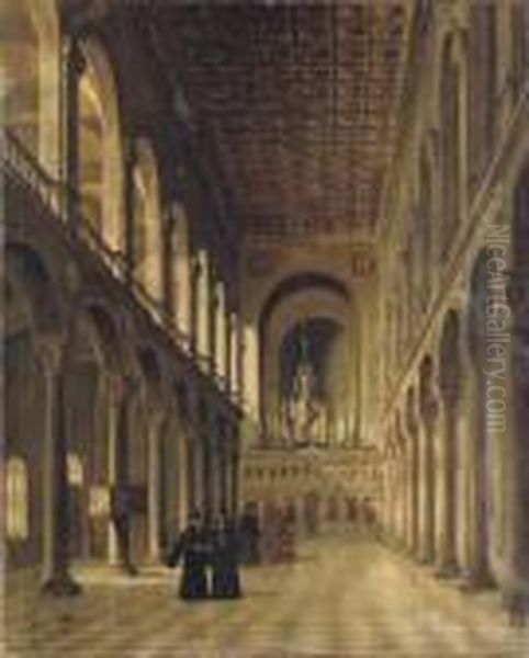 Interior Of An Orthodox Church Oil Painting by Theodore Jacques Ralli