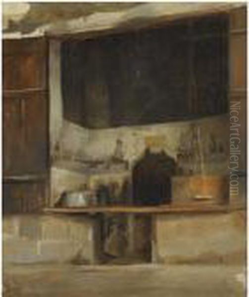 A Shop In Cairo Oil Painting by Theodore Jacques Ralli