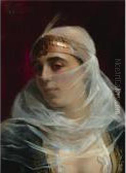 Turkish Woman Oil Painting by Theodore Jacques Ralli