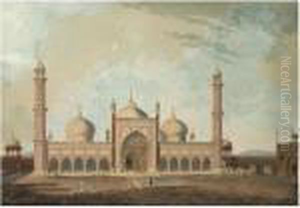 Jami Masjid (great Mosque), Delhi Oil Painting by Theodore Jacques Ralli