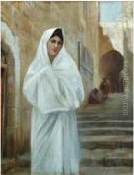 Young Girl, Jerusalem Oil Painting by Theodore Jacques Ralli