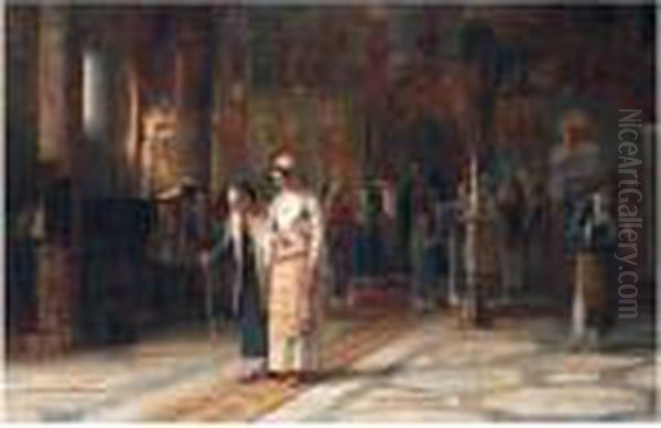 After The Service Oil Painting by Theodore Jacques Ralli