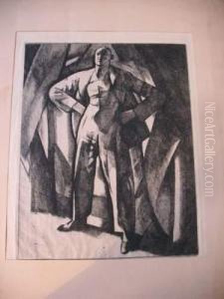 Homme Debout Oil Painting by Henri Ramah