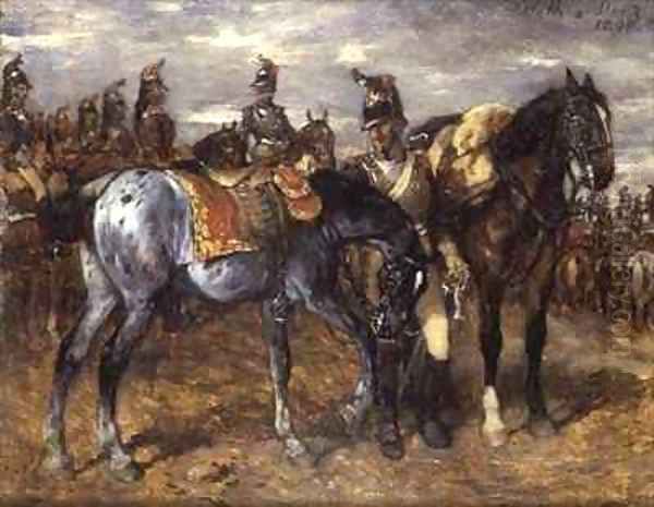 Cavalry on Parade Oil Painting by Wilhelm Von Diez