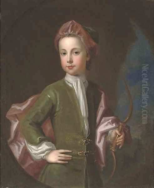 Portrait of a young gentleman of the Halsey family Oil Painting by Charles D'Agar