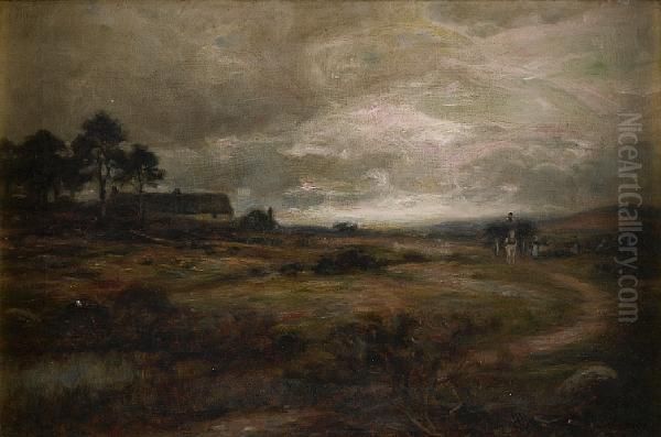 A Moorland Cottage Near Edzell Oil Painting by Allan Ii Ramsay