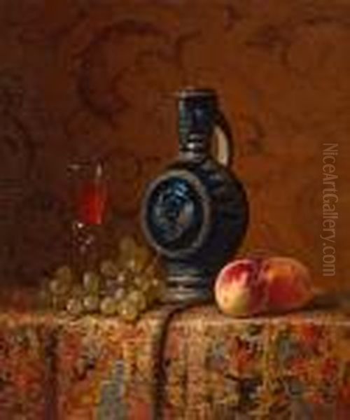 Fruits And Wine Oil Painting by Milne Ramsey