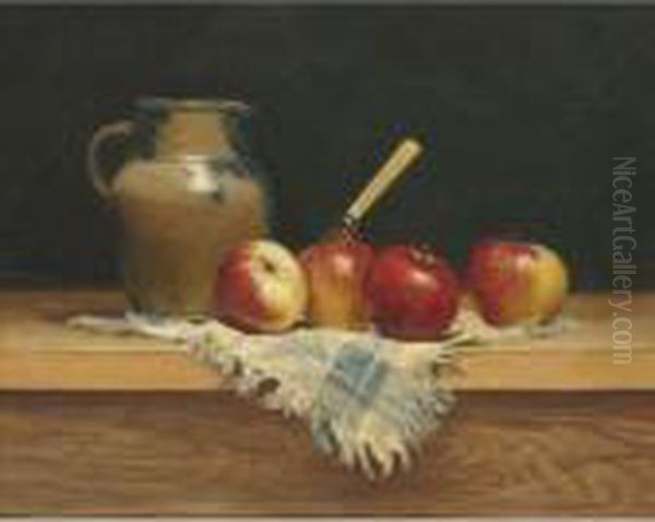 Pitcher With Apples Oil Painting by Milne Ramsey