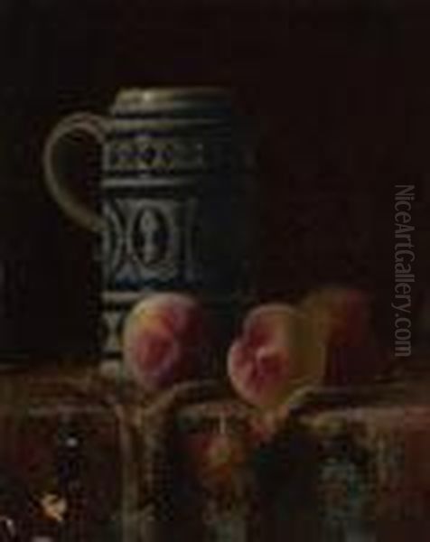 Still Life With Stein And Peaches Oil Painting by Milne Ramsey