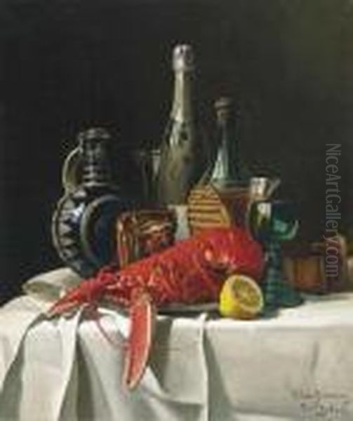 Still Life With Lobster Oil Painting by Milne Ramsey