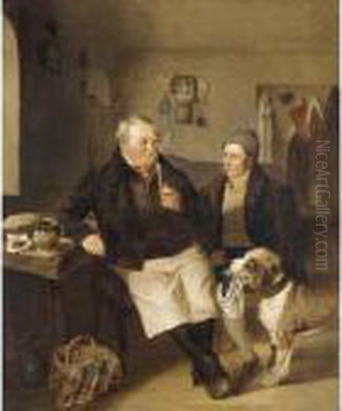 A Man's Best Friend Oil Painting by Johann Matthias Ranftl