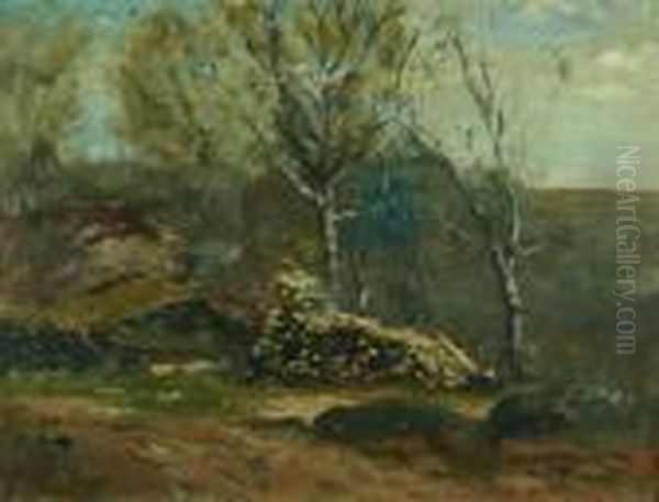 Woodpile In The Woods Oil Painting by Henry Ward Ranger