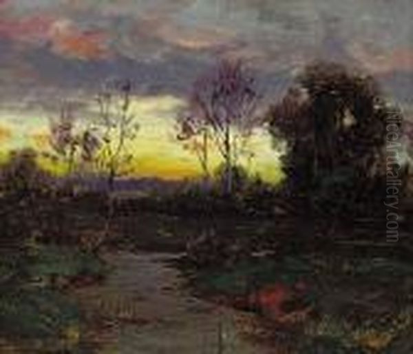 ''lavender Sunset'' Oil Painting by Henry Ward Ranger