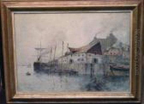 Fishing Village Oil Painting by Henry Ward Ranger