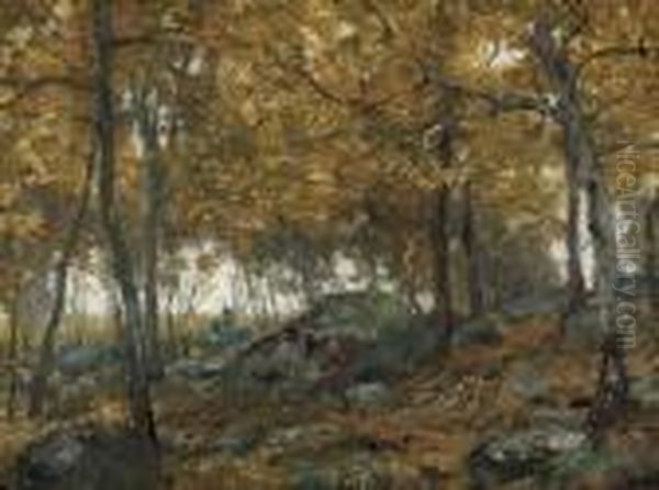 Forest In Autumn Oil Painting by Henry Ward Ranger