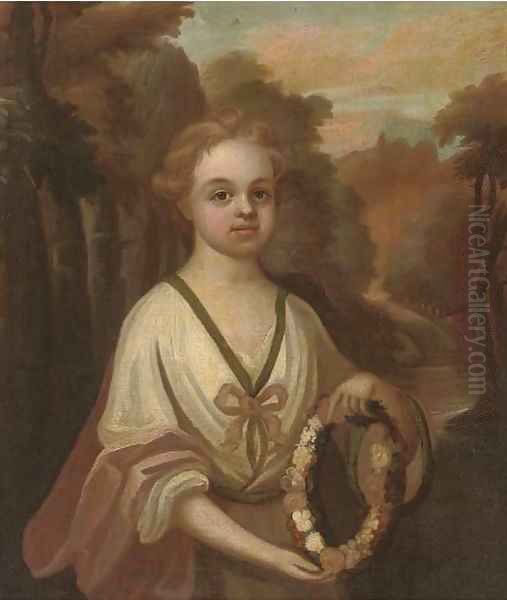 Portrait of a young girl Oil Painting by Charles D'Agar