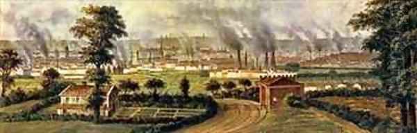 Leeds from Rope Hill Oil Painting by Alphonse Douseau