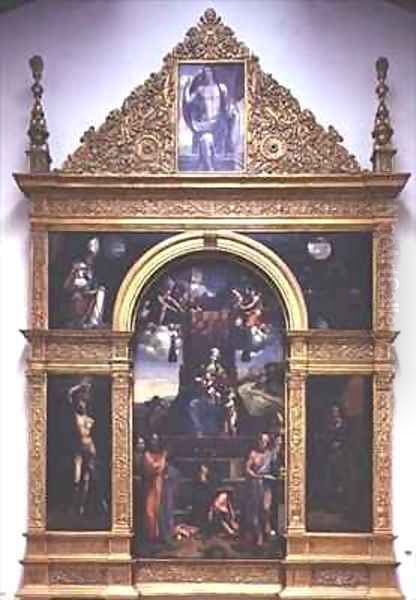 Virgin and Child enthroned with Saints Oil Painting by D. & Garofalo, B. Dossi