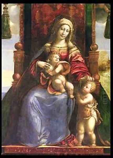 Virgin and Child with the infant St John Oil Painting by D. & Garofalo, B. Dossi