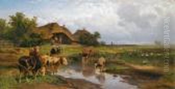 Idillio Campestre Oil Painting by Gustav Ranzoni