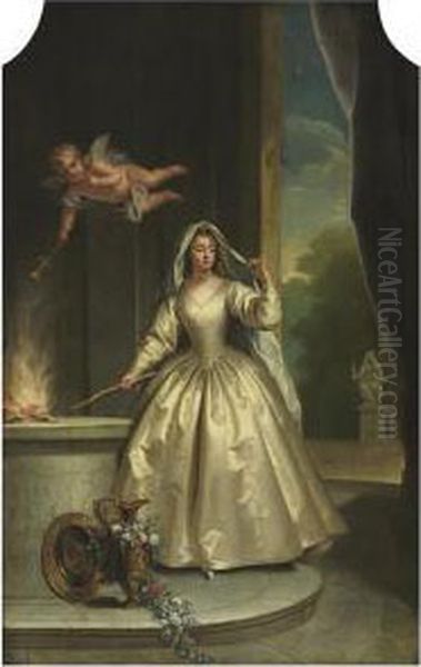 A Vestal Virgin Oil Painting by Jean Raoux