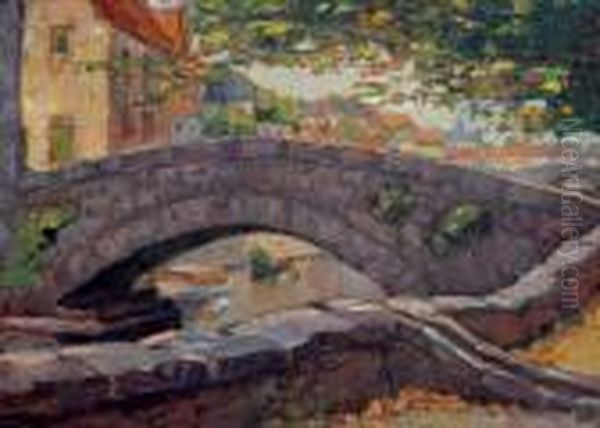 Pont De Cheval, Bruges, Belgium Oil Painting by Joseph Morris Raphael