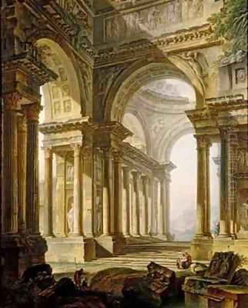 Temple in Ruins Oil Painting by Pierre-Antoine Demachy