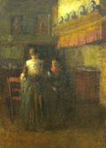 Two Women In An Interior by Joseph Morris Raphael