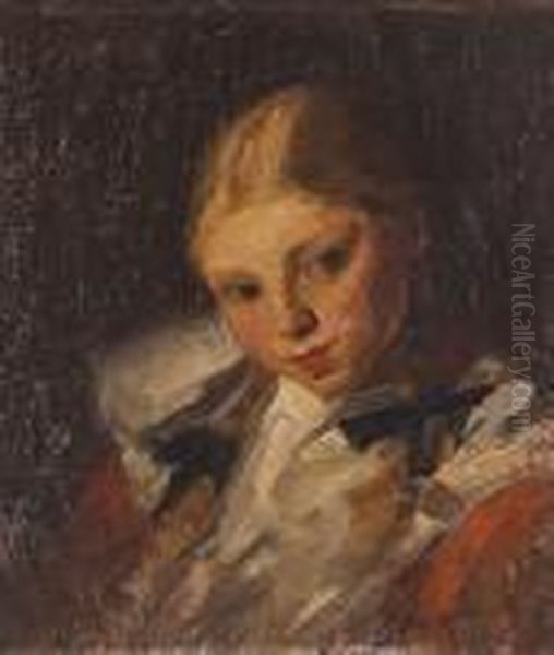 A Portrait Of A Young Girl Oil Painting by Joseph Morris Raphael